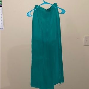 Teal skirt with slit